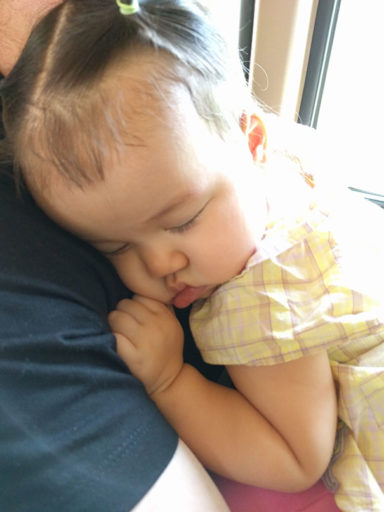 Annabelle Sleeping in Daddy's Arms